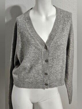 NWT Zara Wool Blend V-Neck Cropped Cardigan size L
